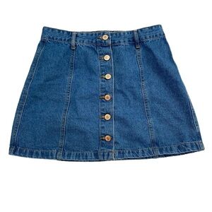 Forever 21 Womens Medium Button Up Denim Mini Skirt